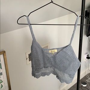 Light blue crochet tank top